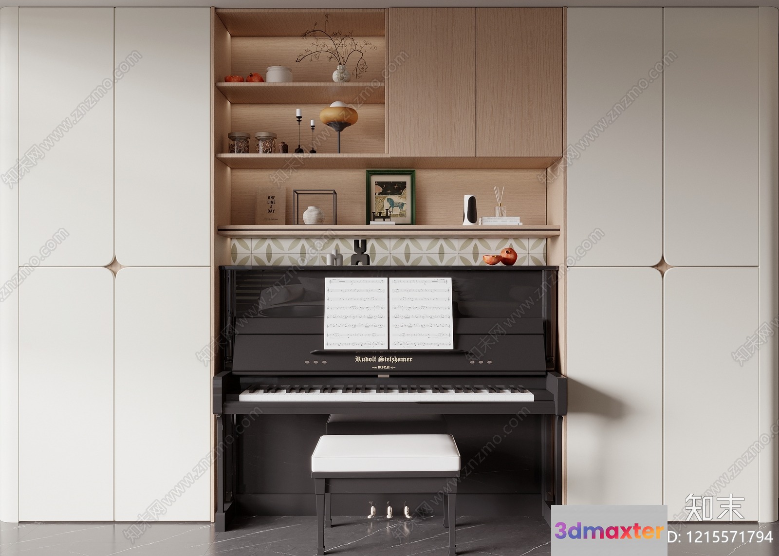 Modern Piano Setup 3D Model - 14779 - VRAY Render