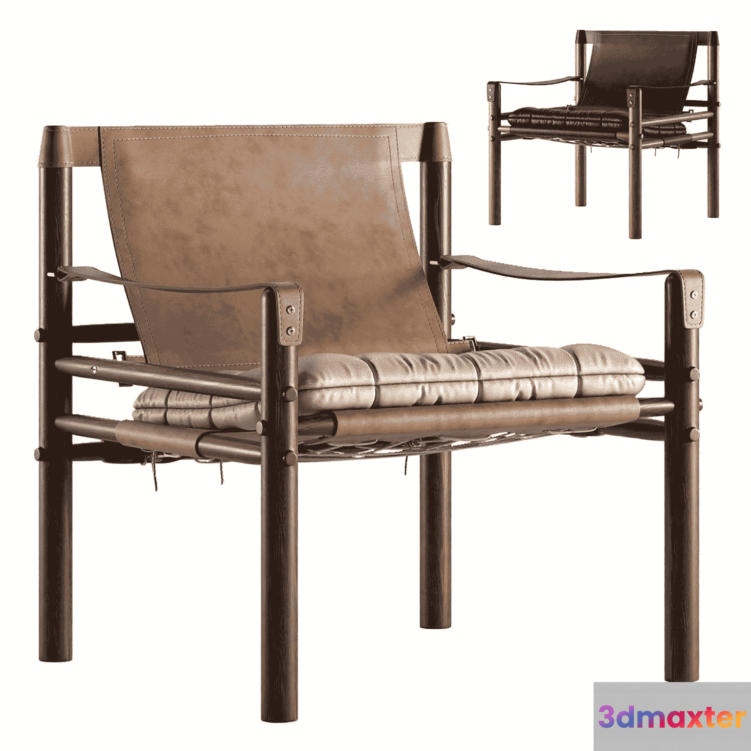 Brown Leather Chair 3D Model - 17275 - VRAY Render