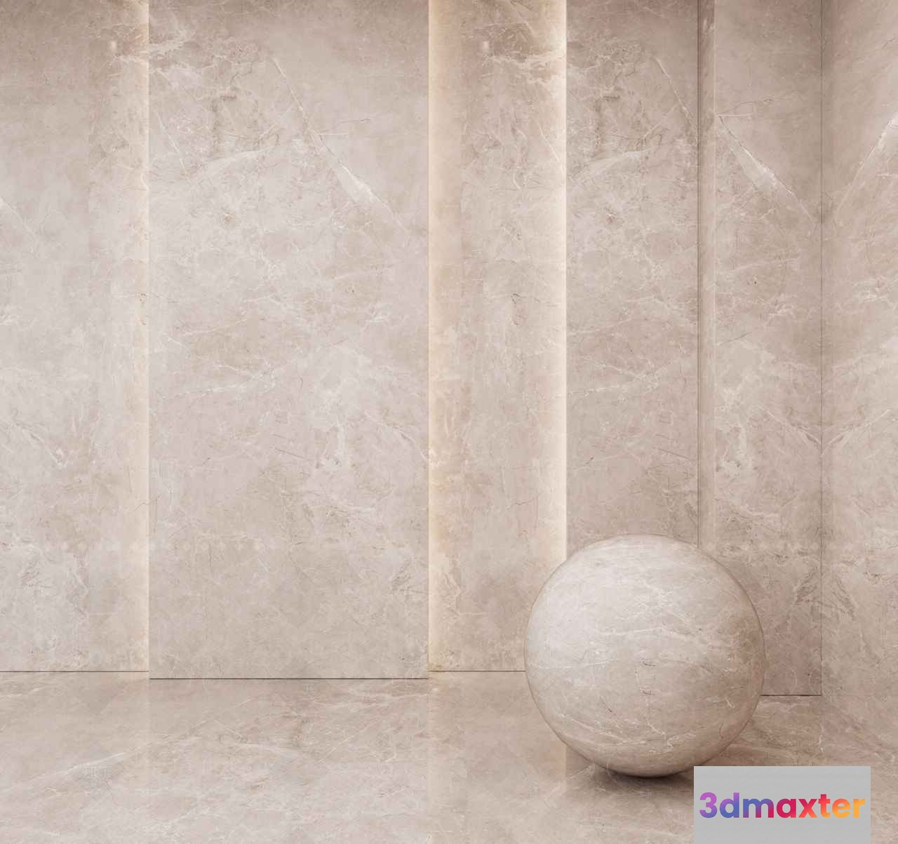 A Marble Sphere 3D Model - 2004 - VRAY Render