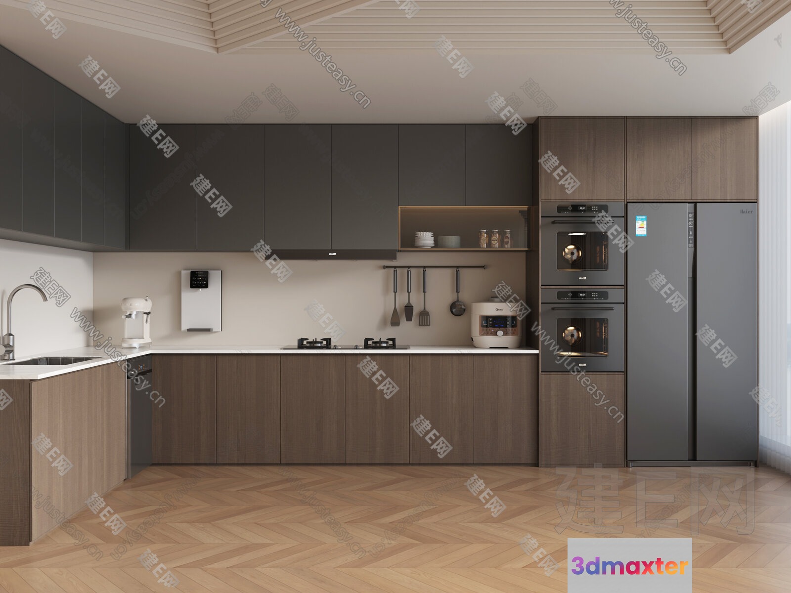 A Modern Kitchen 3D Model - 10815 - VRAY Render