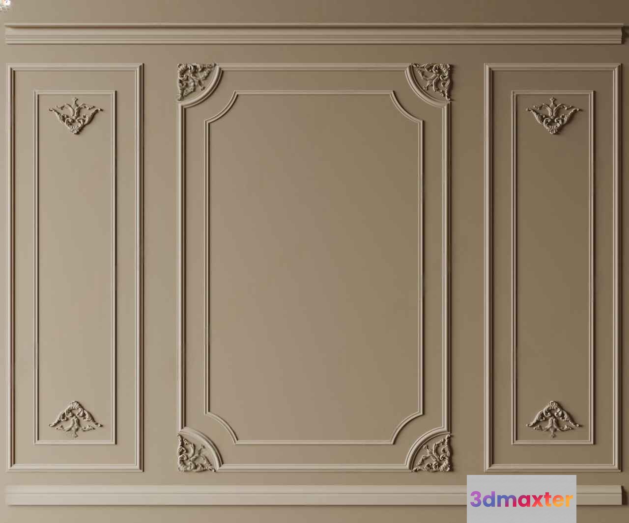 White Wall Molding 3D Model - 22729 - CORONA Render