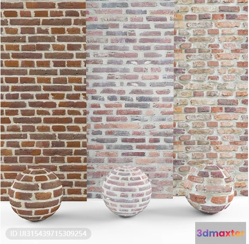 Brick Wall With Vases 3D Model - 9151 - VRAY Render