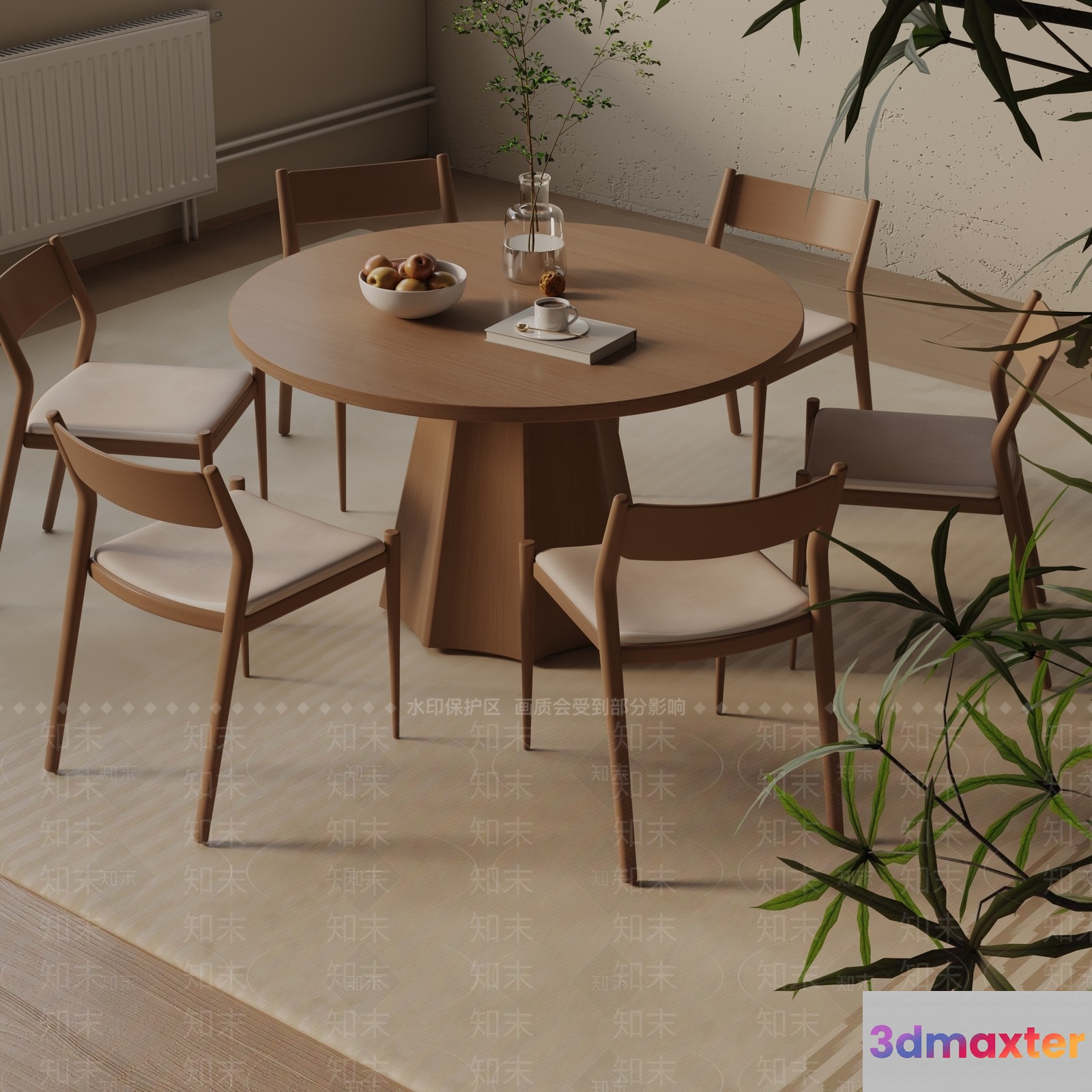 Modern Dining Room 3D Model - 5960 - VRAY Render