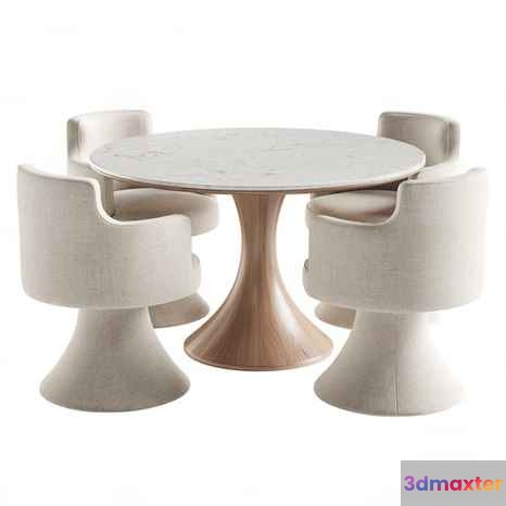 A Round Table With Two Chairs 3D Model - 5255 - CORONA Render
