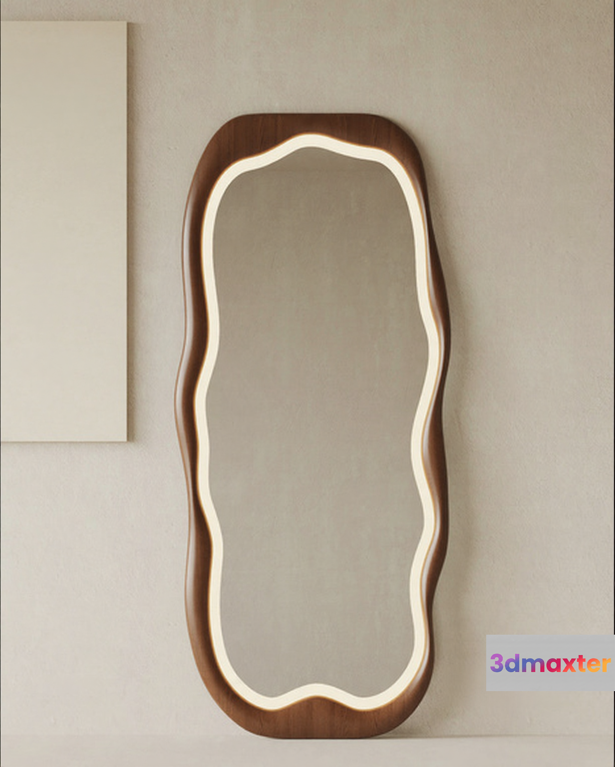 A Mirror With A Wooden Frame 3D Model - 21704 - VRAY Render