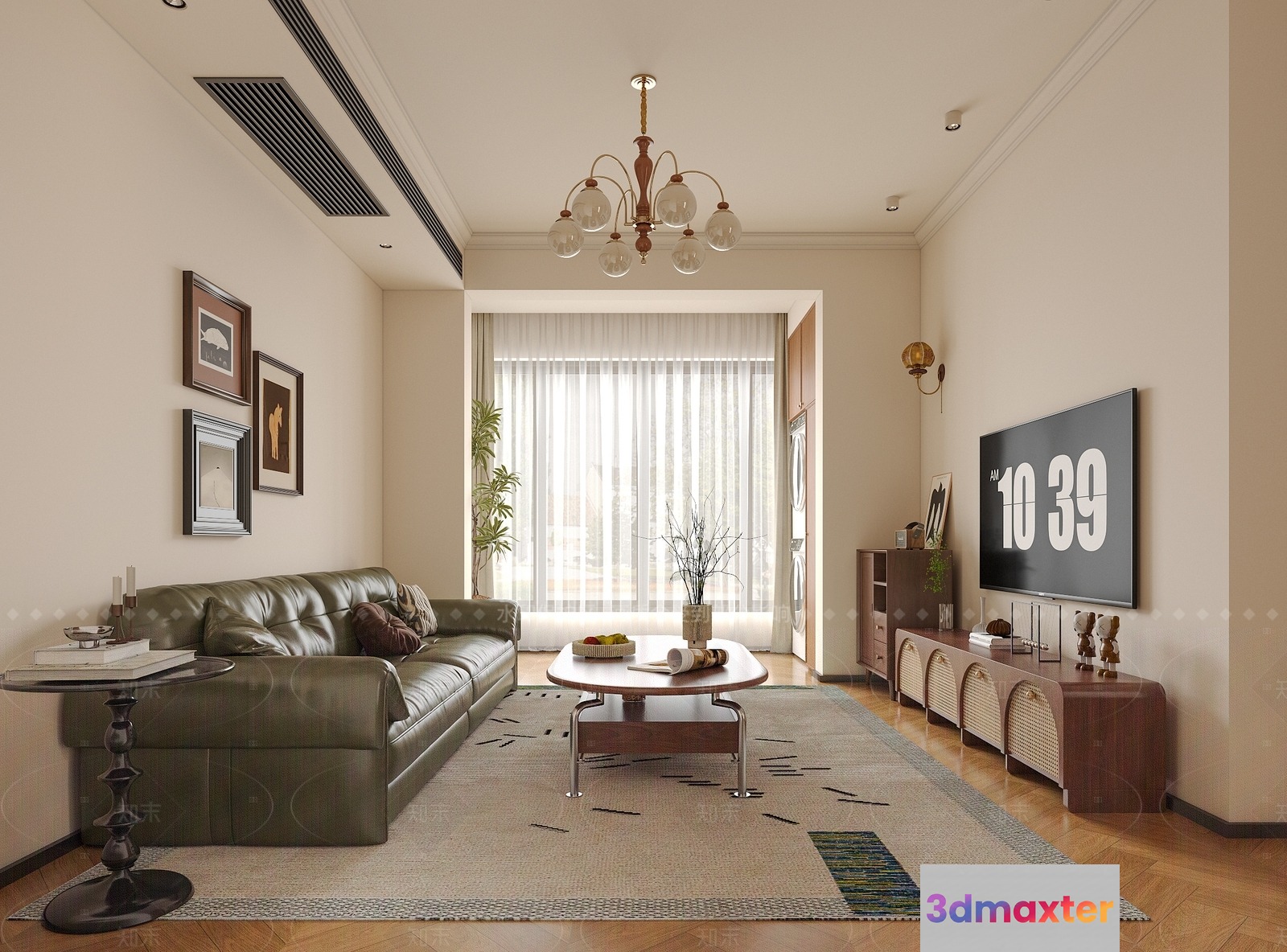 Modern Living Room 3D Model - 6152 - VRAY Render