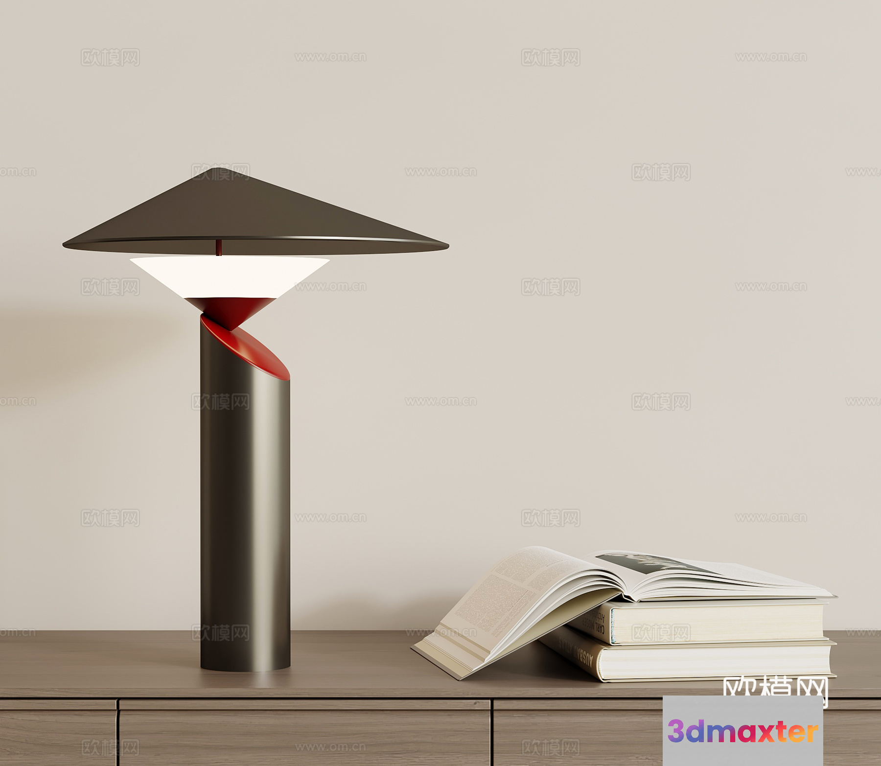 A Table Lamp With A Book 3D Model - 9444 - VRAY Render