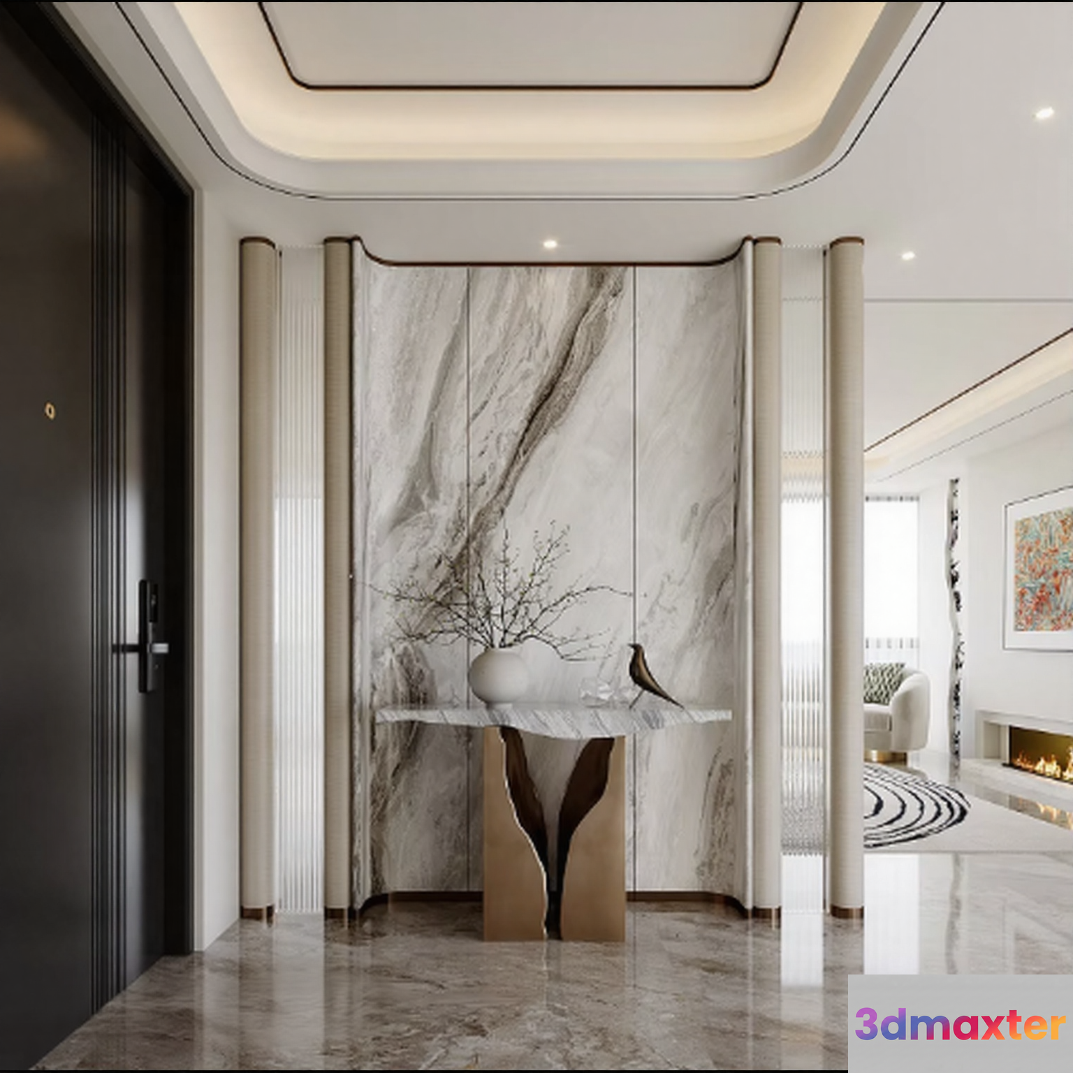 A Modern Living Room 3D Model - 17794 - VRAY Render