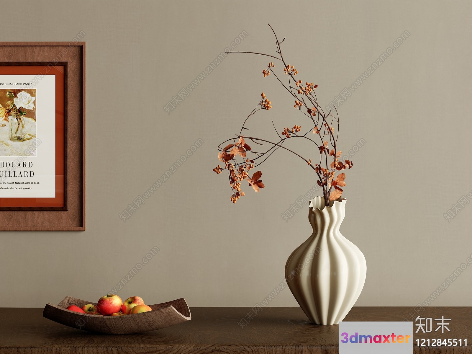 A Vase With A Unique Design 3D Model - 1369 - VRAY Render