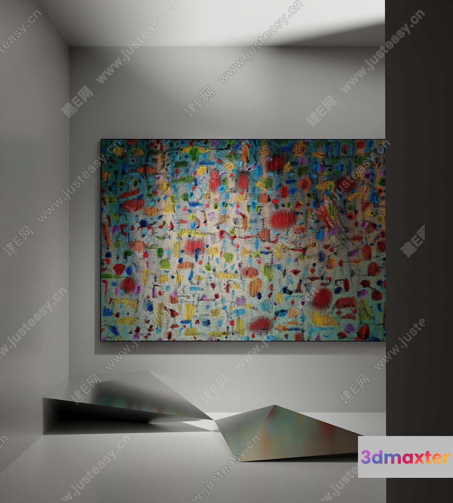 Abstract Artwork In A Modern Setting 3D Model - 19046 - VRAY Render