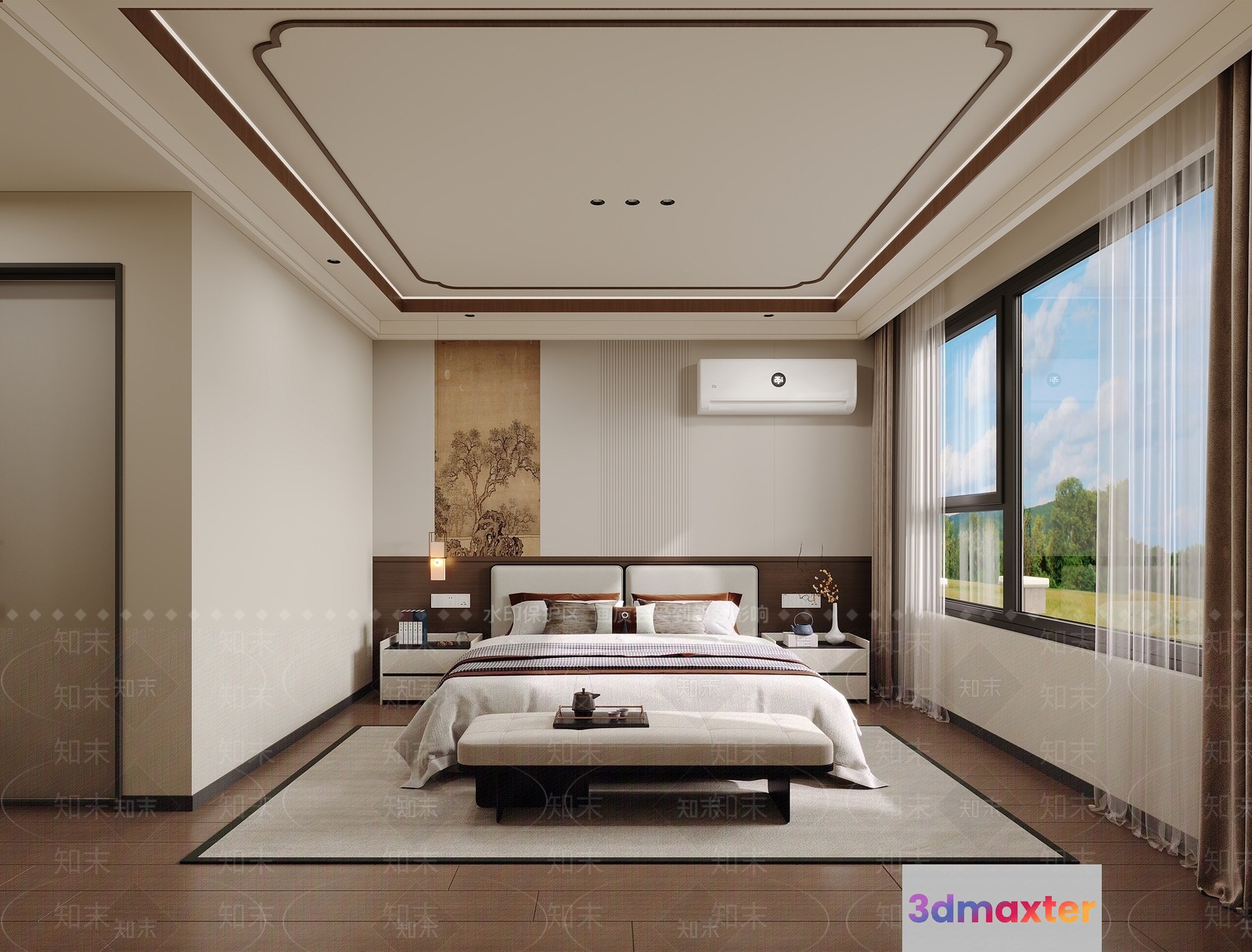 Cozy Bedroom 3D Model - 8404 - VRAY Render