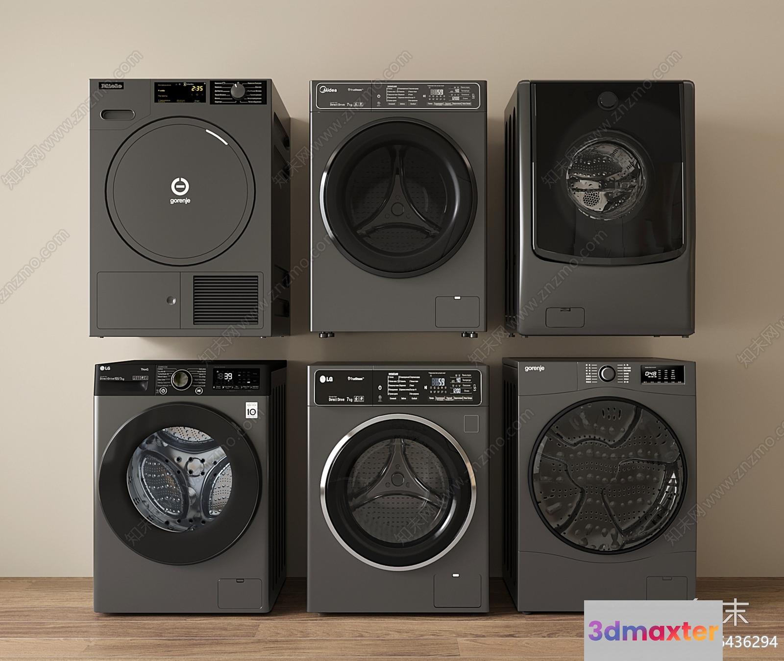Modern Washing Machines 3D Model - 13784 - VRAY Render