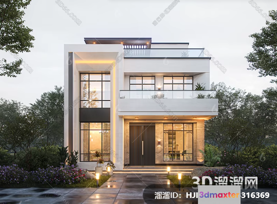 Modern White House 3D Model - 2456 - VRAY Render