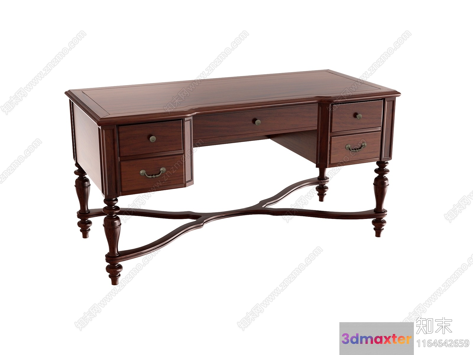 A Wooden Desk 3D Model - 6508 - VRAY Render