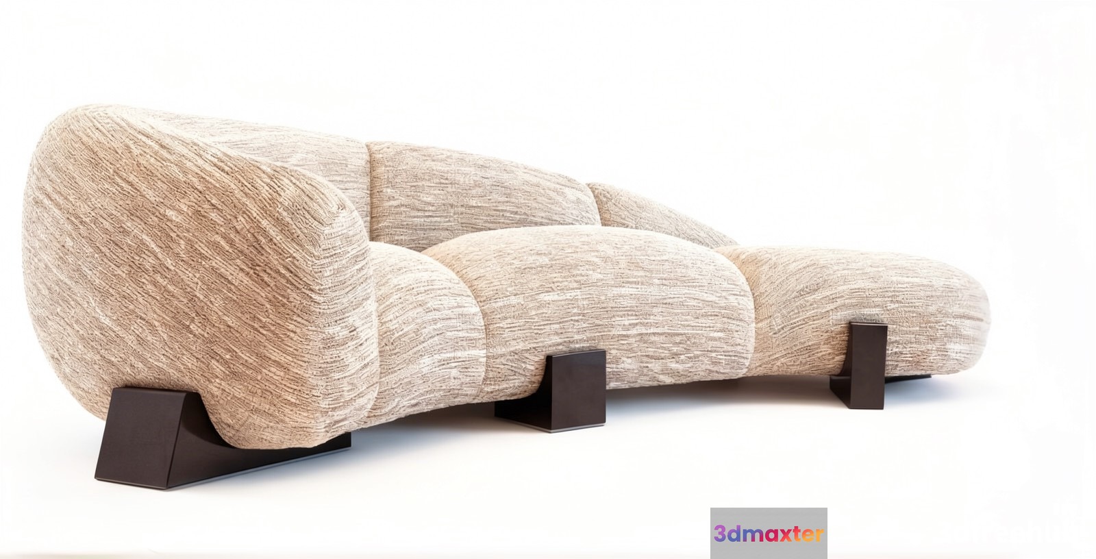A Beige Couch With A Unique Shape 3D Model - 19161 - VRAY Render