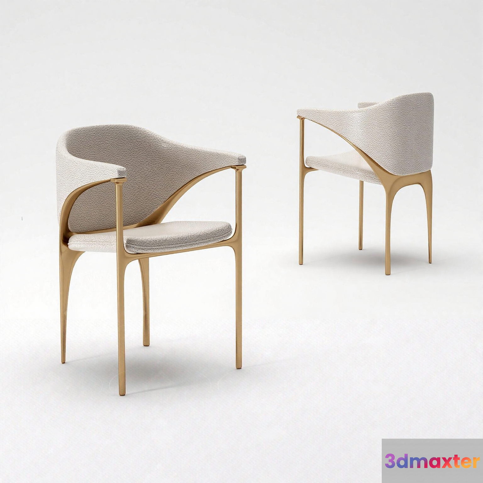 Modern Gold Chair 3D Model - 14855 - CORONA Render