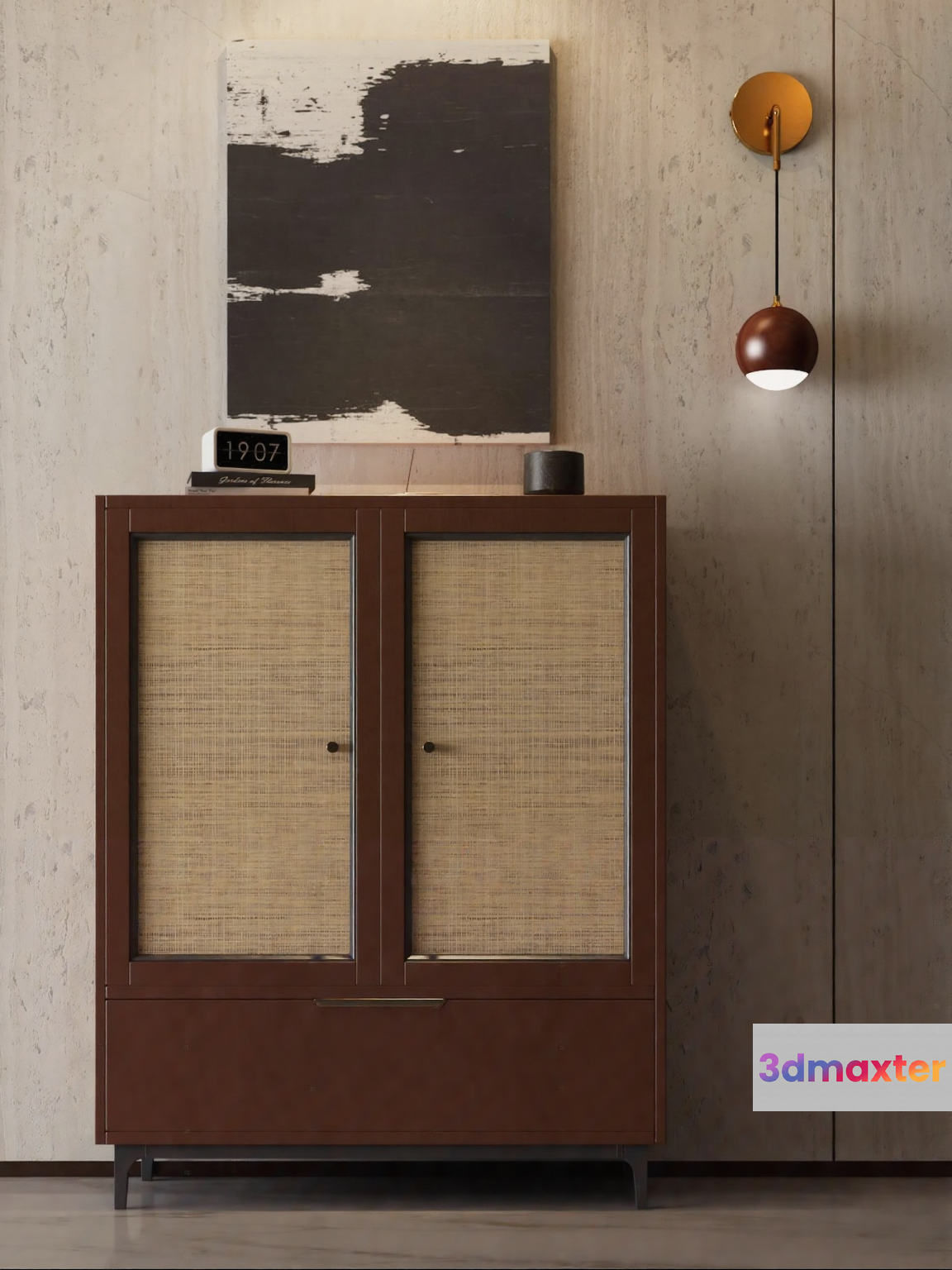 Modern Brown Cabinet 3D Model - 15869 - VRAY Render