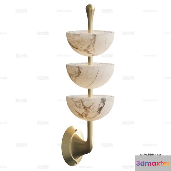 Gold Light Fixture 3D Model - 487 - CORONA Render