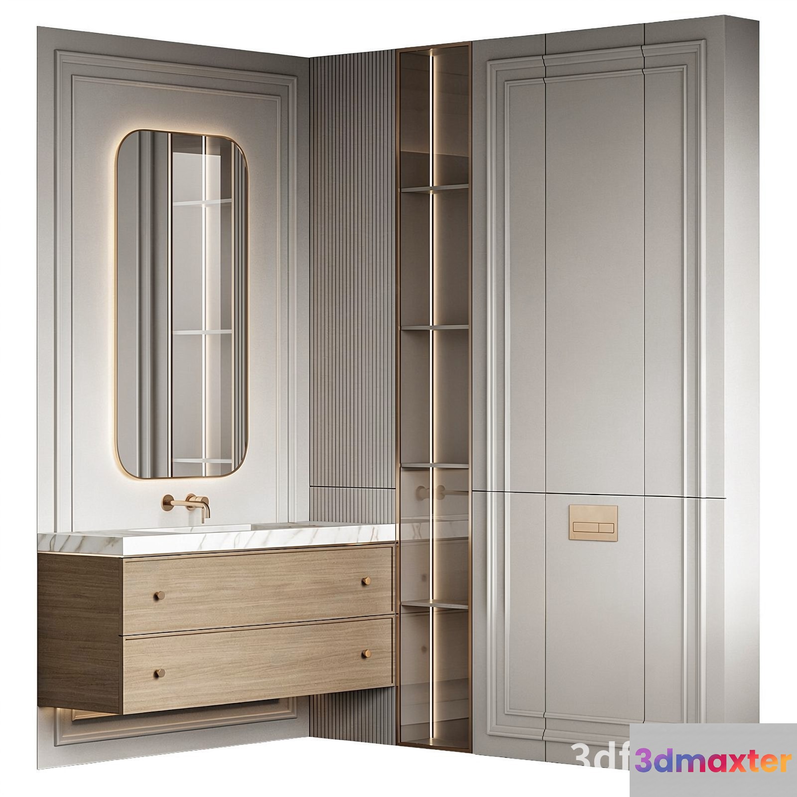 Modern Bathroom Vanity 3D Model - 21498 - VRAY Render