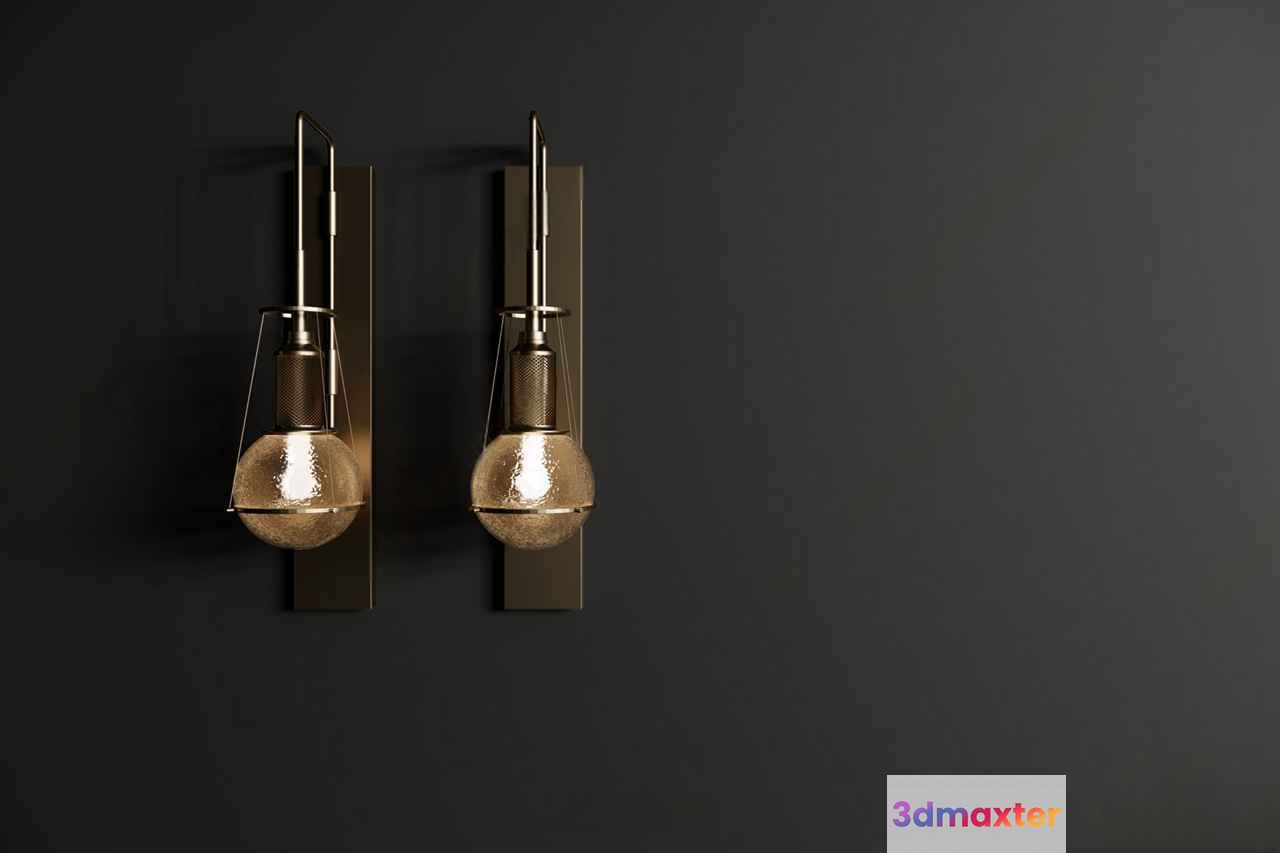 Gold Light Fixtures 3D Model - 17175 - VRAY Render