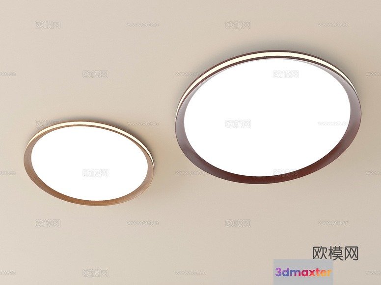Two Oval-Shaped Lights 3D Model - 21697 - VRAY Render