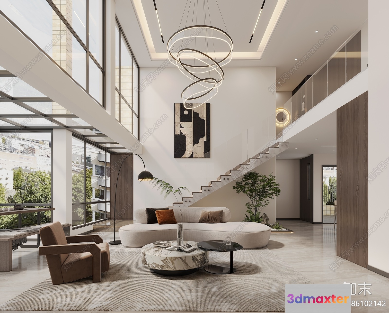 Modern Living Room 3D Model - 4766 - CORONA Render