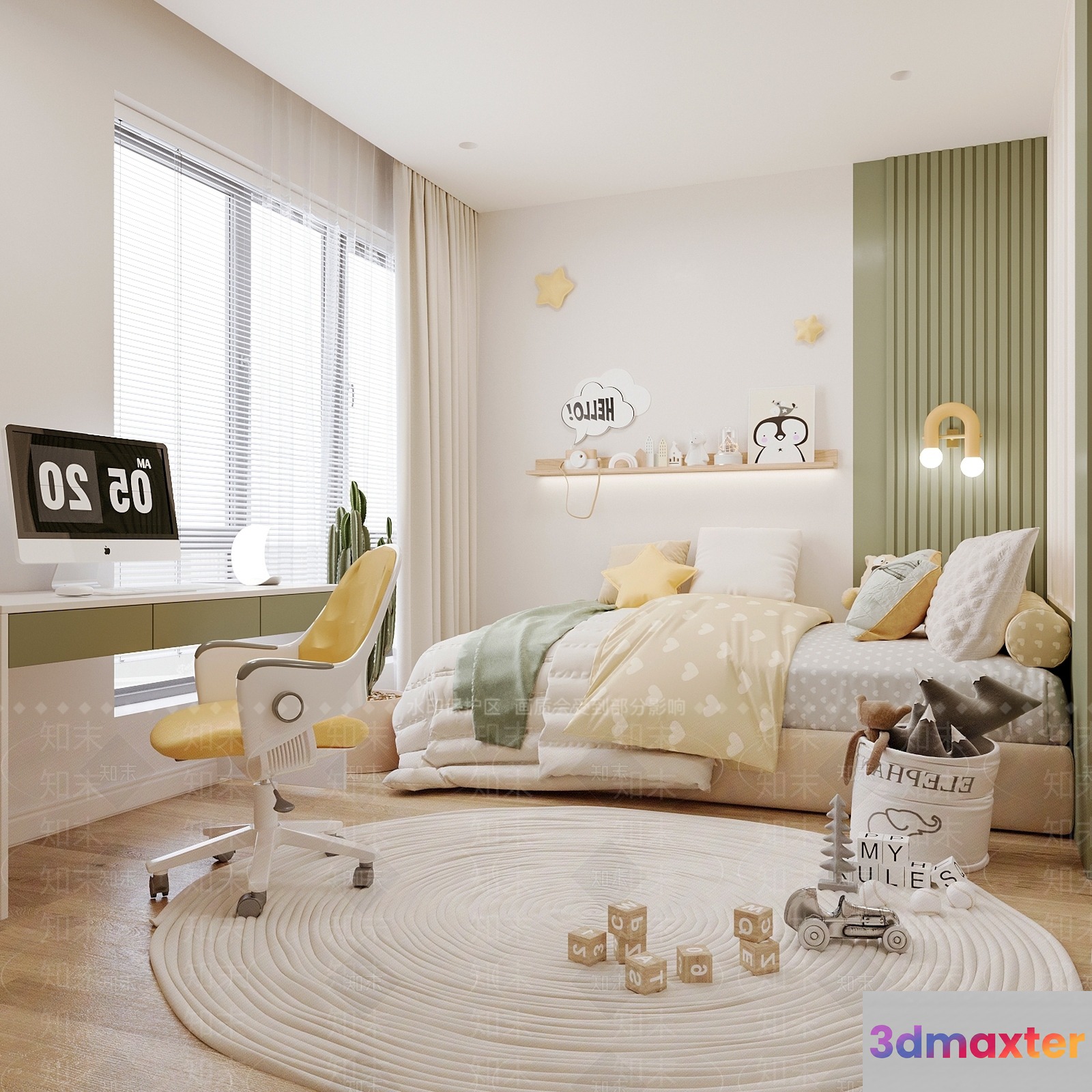 Modern Child'S Bedroom 3D Model - 2319 - VRAY Render