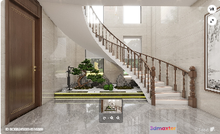 A Modern Staircase 3D Model - 8675 - VRAY Render