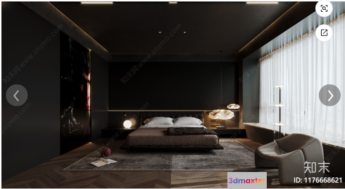 Modern Bedroom 3D Model - 13491 - CORONA Render