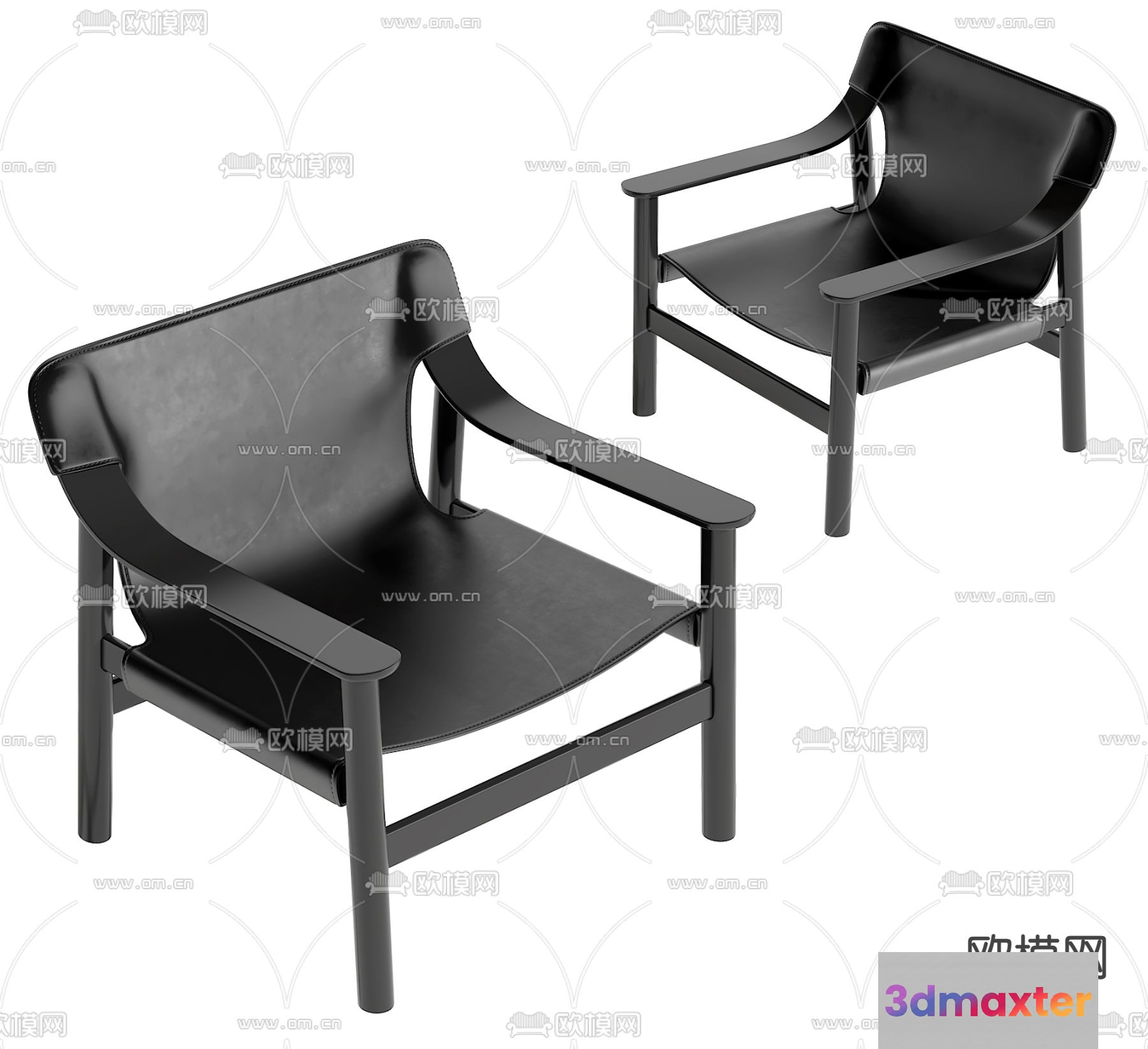 Modern Black Chair 3D Model - 19535 - VRAY Render
