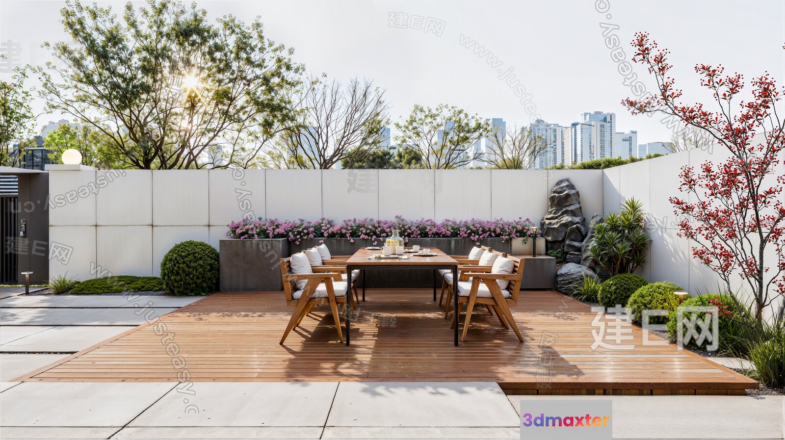 Outdoor Dining Area 3D Model - 19482 - VRAY Render