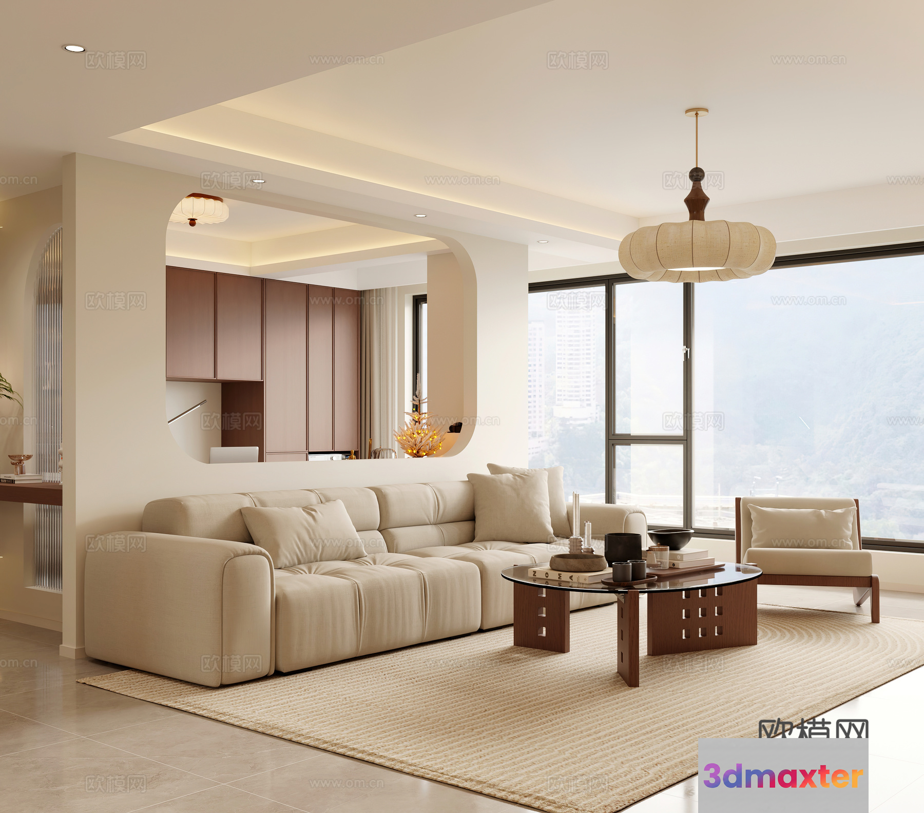 Modern Living Room 3D Model - 9174 - VRAY Render