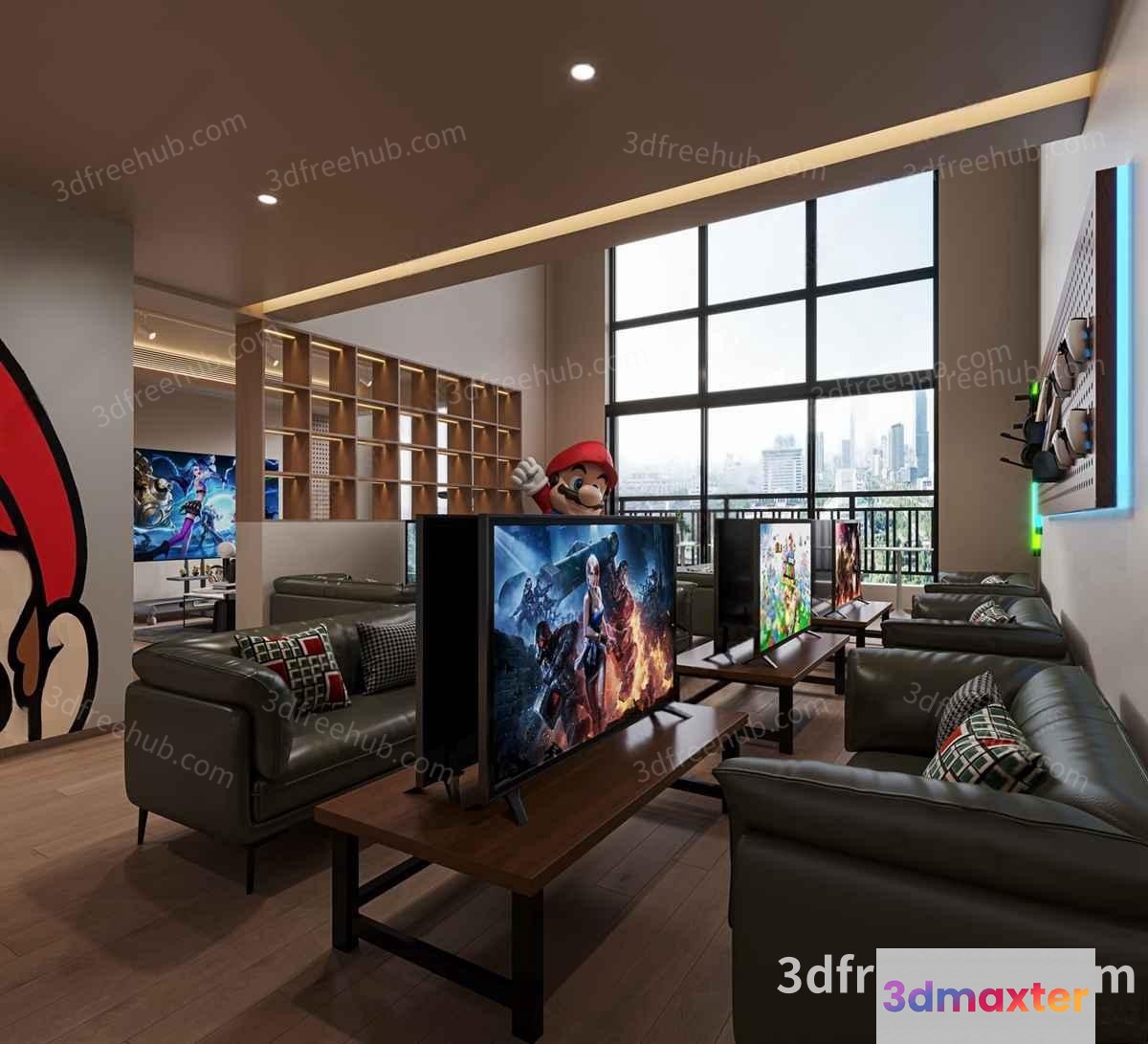 Modern Living Room 3D Model - 19299 - VRAY Render