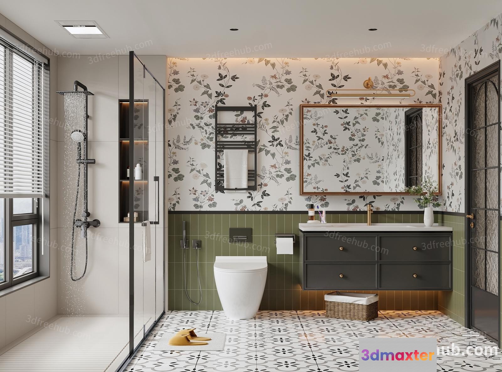 Modern Bathroom Interior 3D Model - 20531 - VRAY Render