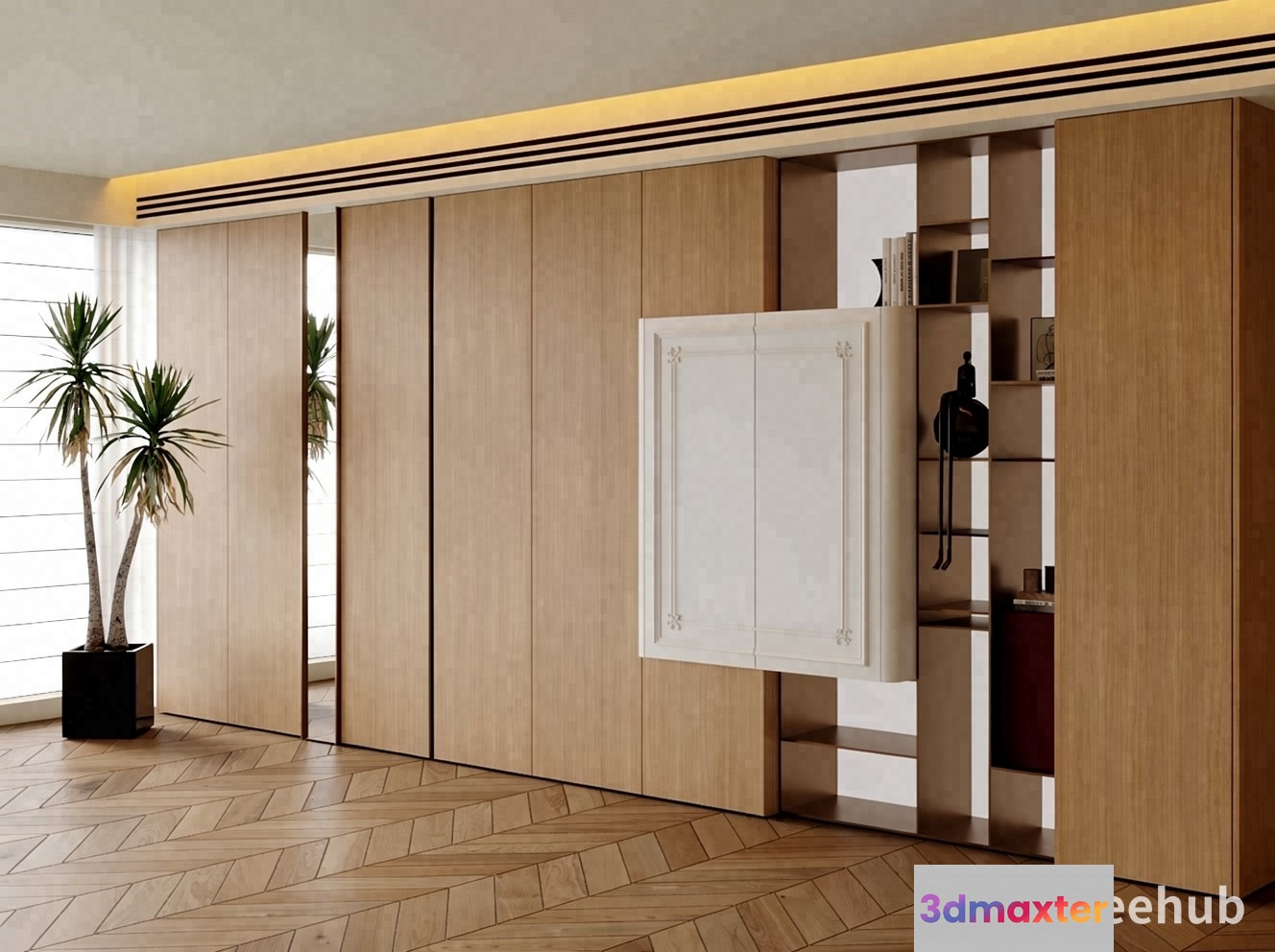 Modern Sliding Doors 3D Model - 21583 - VRAY Render
