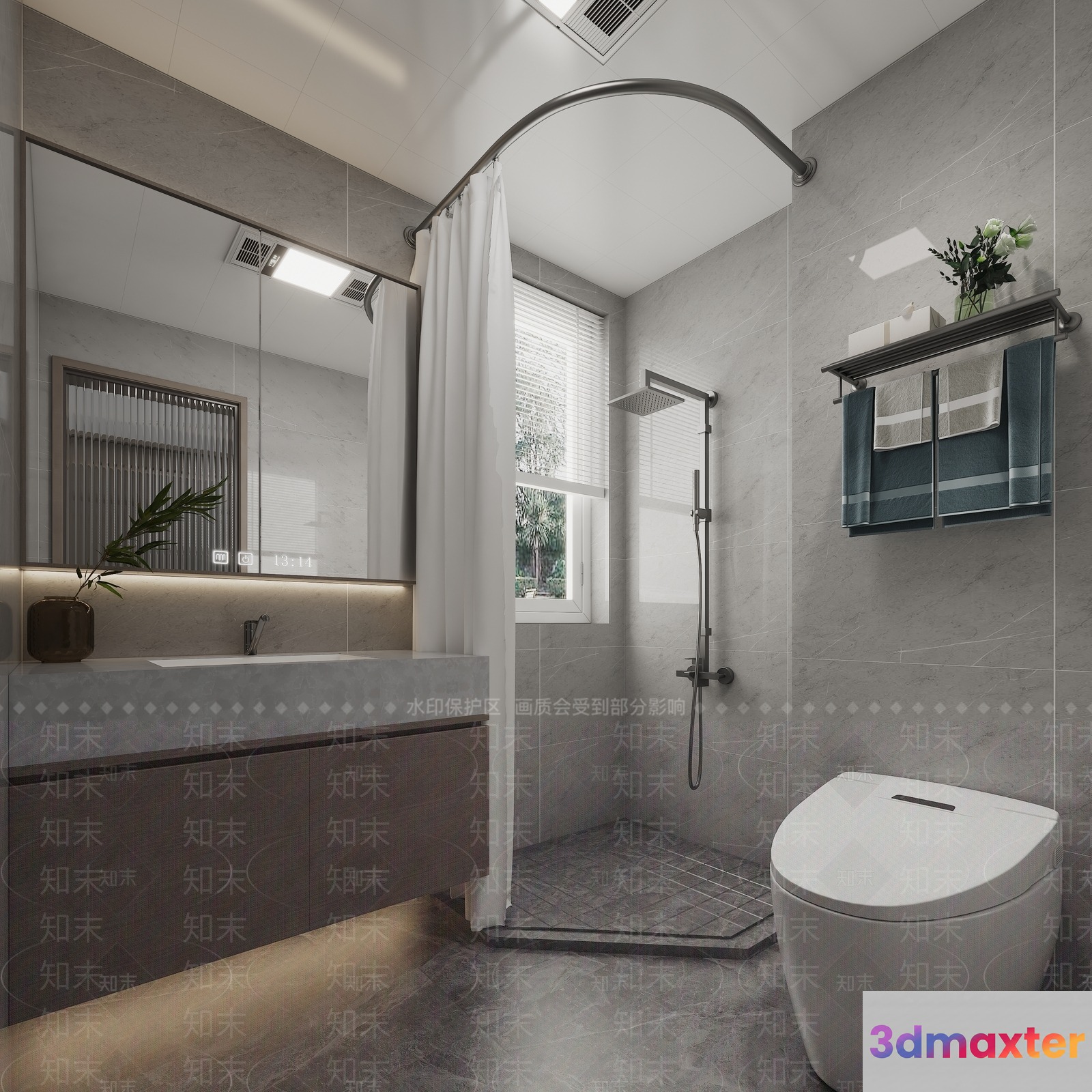 Modern Bathroom 3D Model - 2628 - VRAY Render