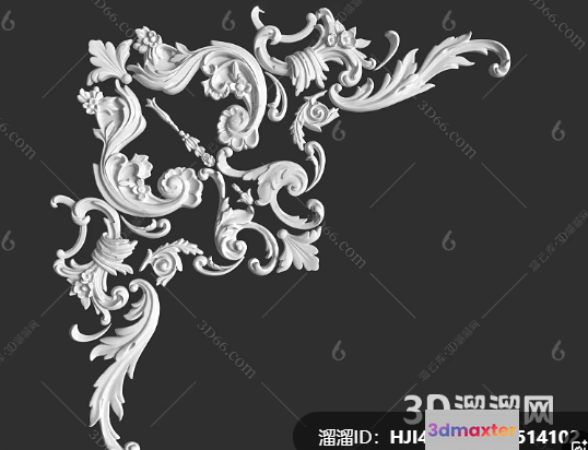 A 3D Design With A Floral Pattern 3D Model - 3939 - VRAY Render