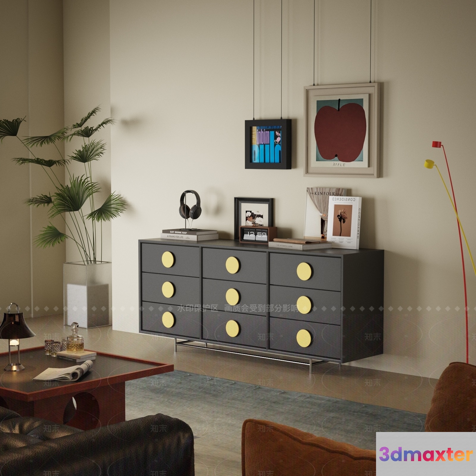 Modern Living Room 3D Model - 7567 - VRAY Render