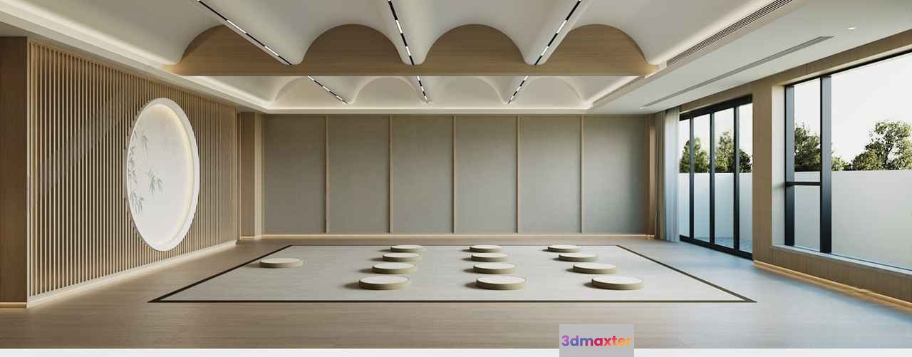 Modern Meditation Room 3D Model - 4386 - VRAY Render