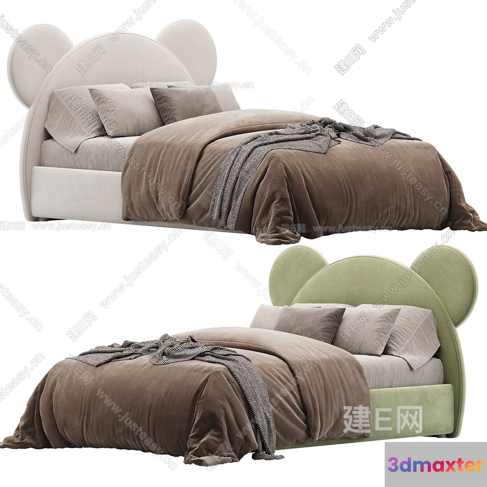 A Modern Bed 3D Model - 8818 - VRAY Render