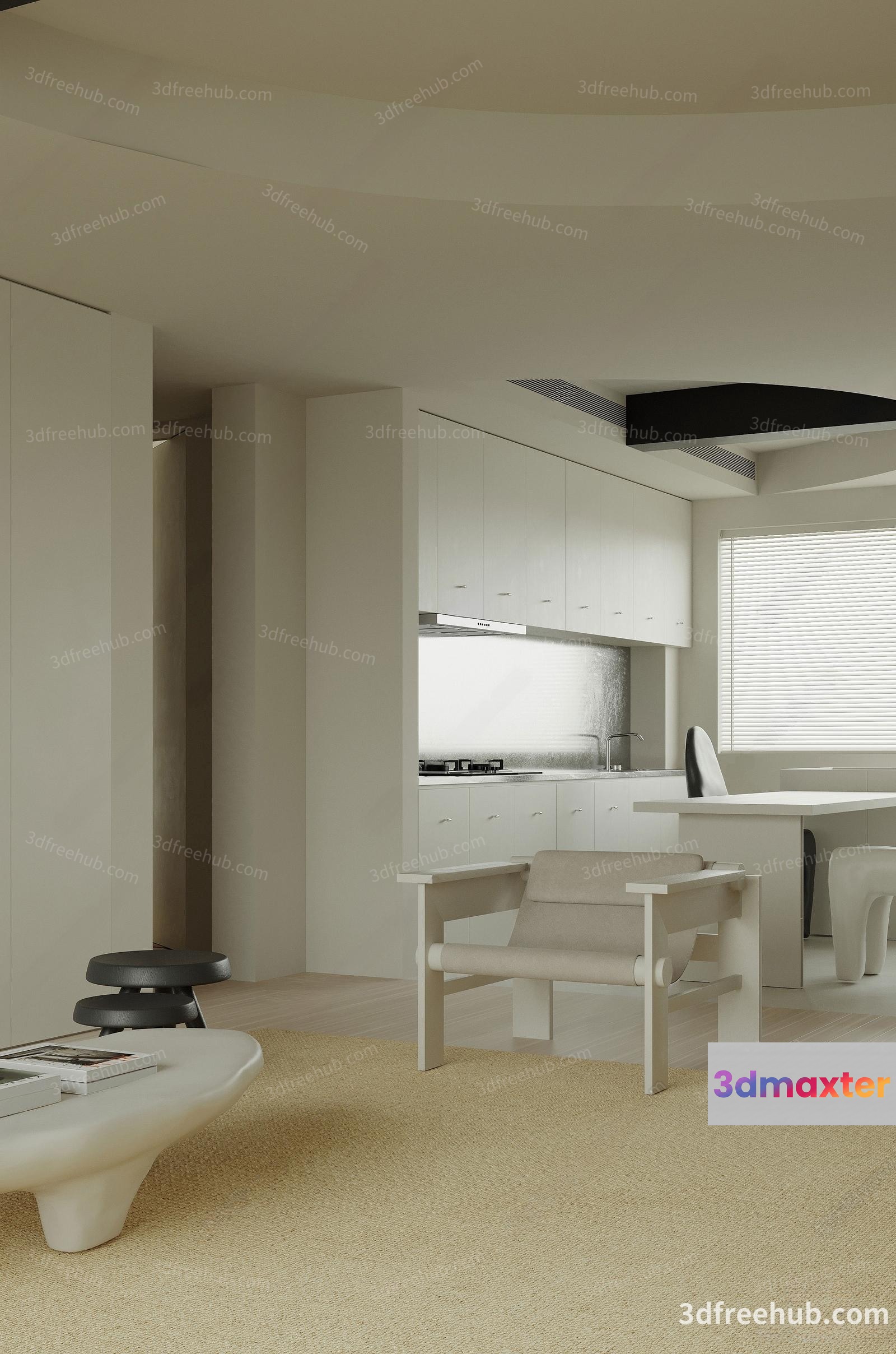 Modern Living Room 3D Model - 20922 - VRAY Render