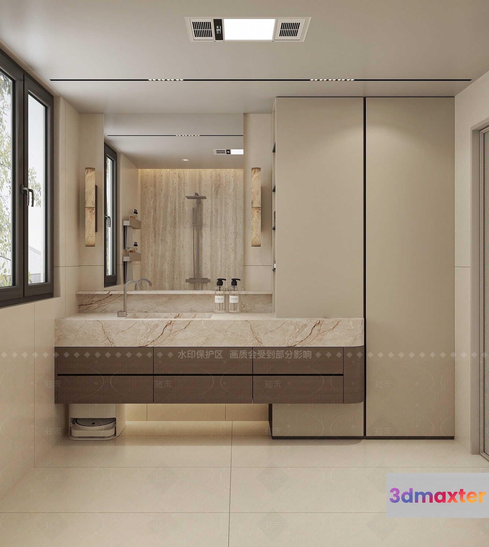 Modern Bathroom Vanity 3D Model - 13920 - VRAY Render