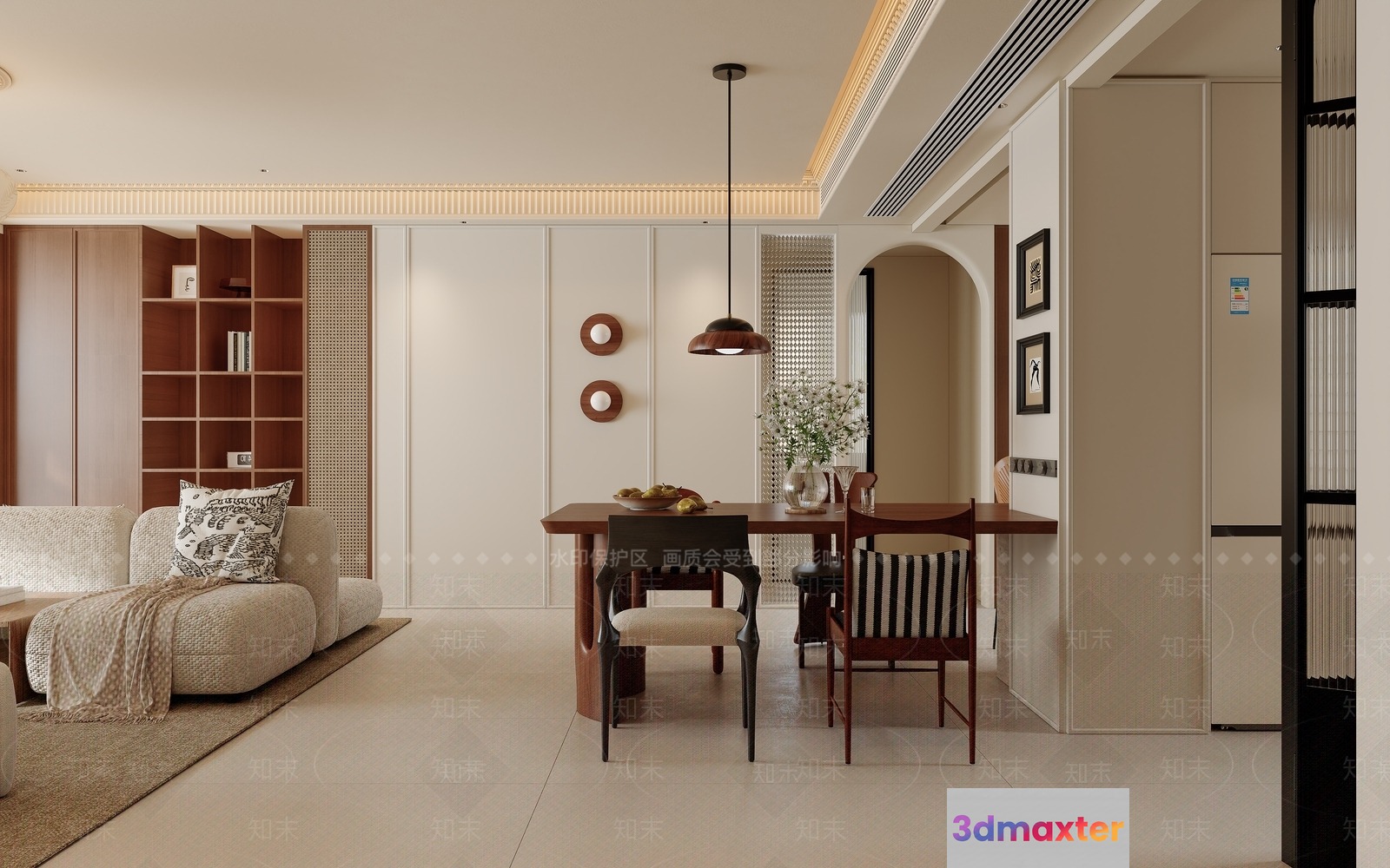 Modern Living Room 3D Model - 8636 - VRAY Render