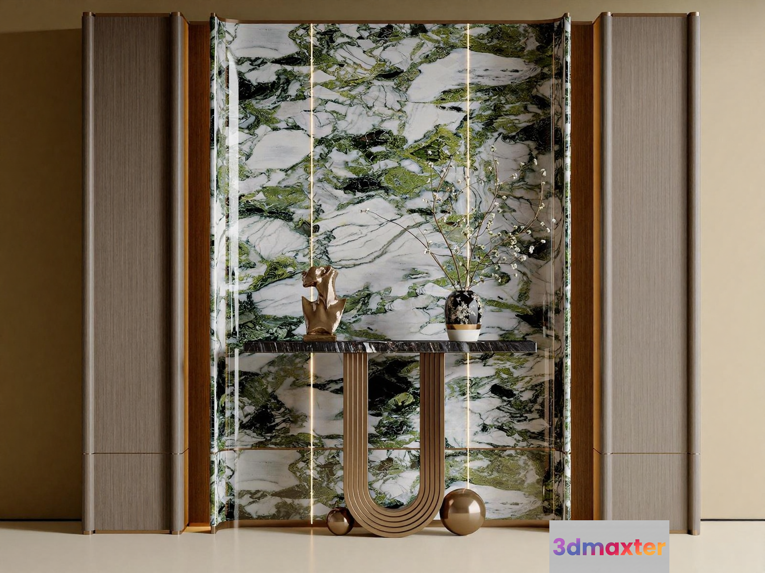 A Decorative Console Table 3D Model - 5342 - VRAY Render