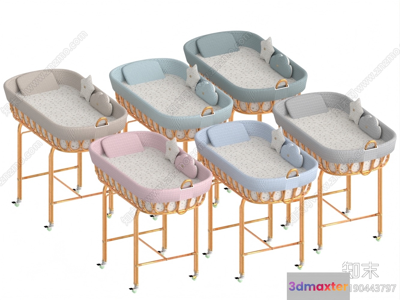 Cozy Baby Cribs 3D Model - 7065 - VRAY Render