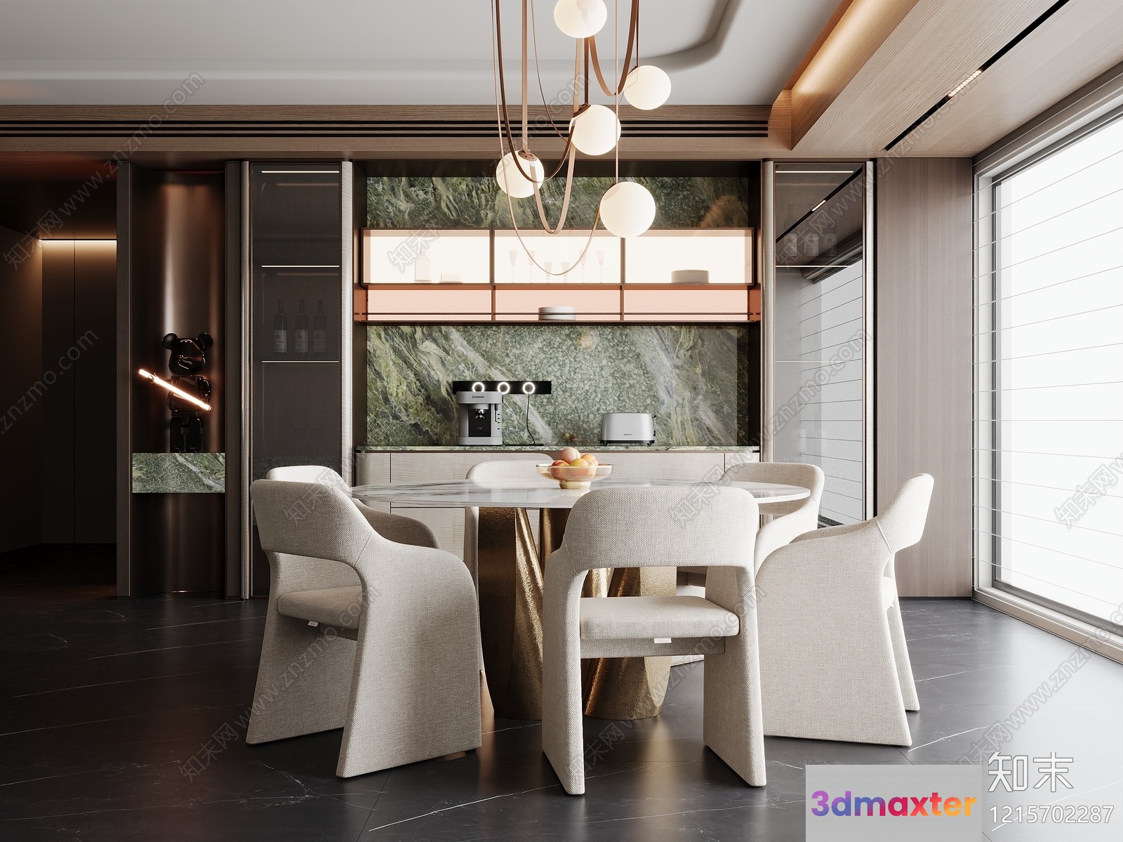 Modern Dining Room 3D Model - 10647 - VRAY Render