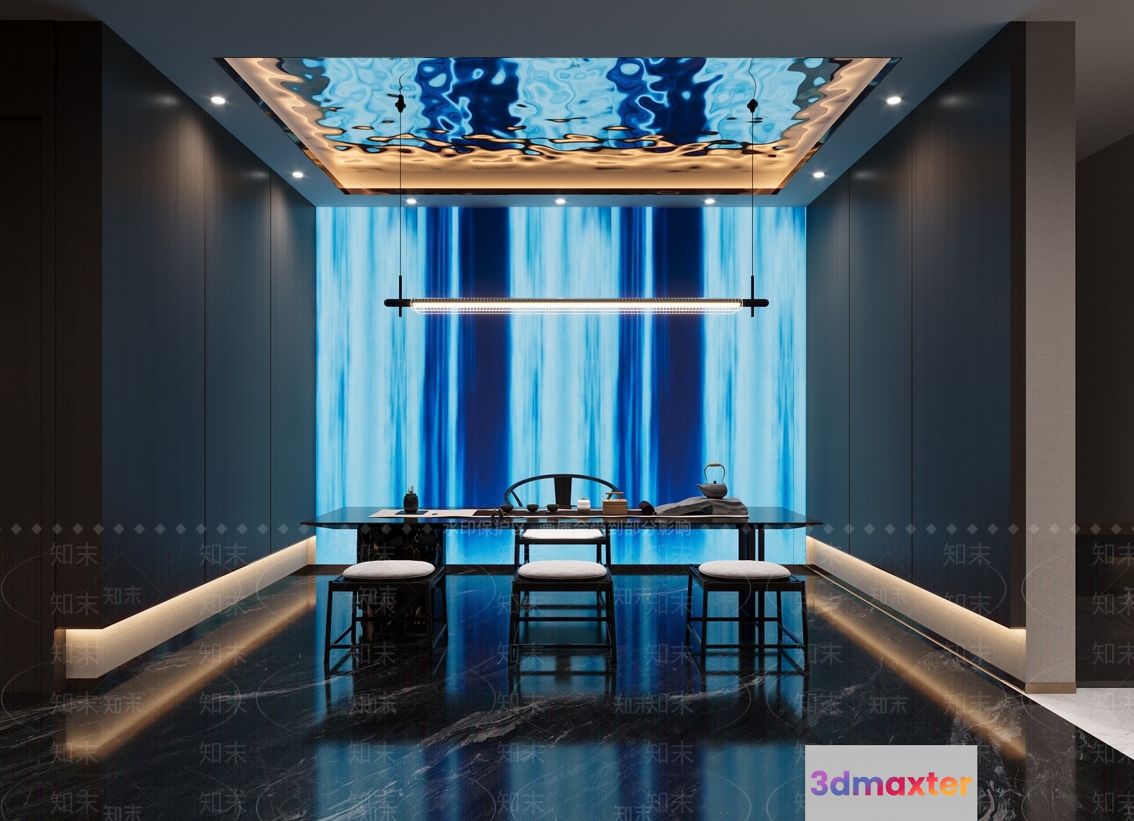 Modern Dining Room 3D Model - 17437 - VRAY Render