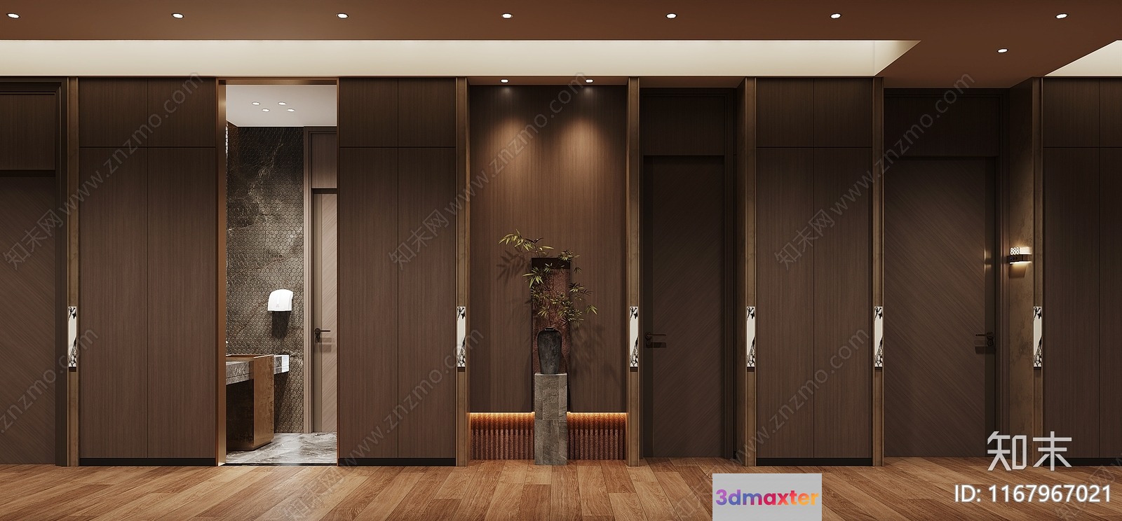 A Room With A Brown Wall 3D Model - 6865 - VRAY Render