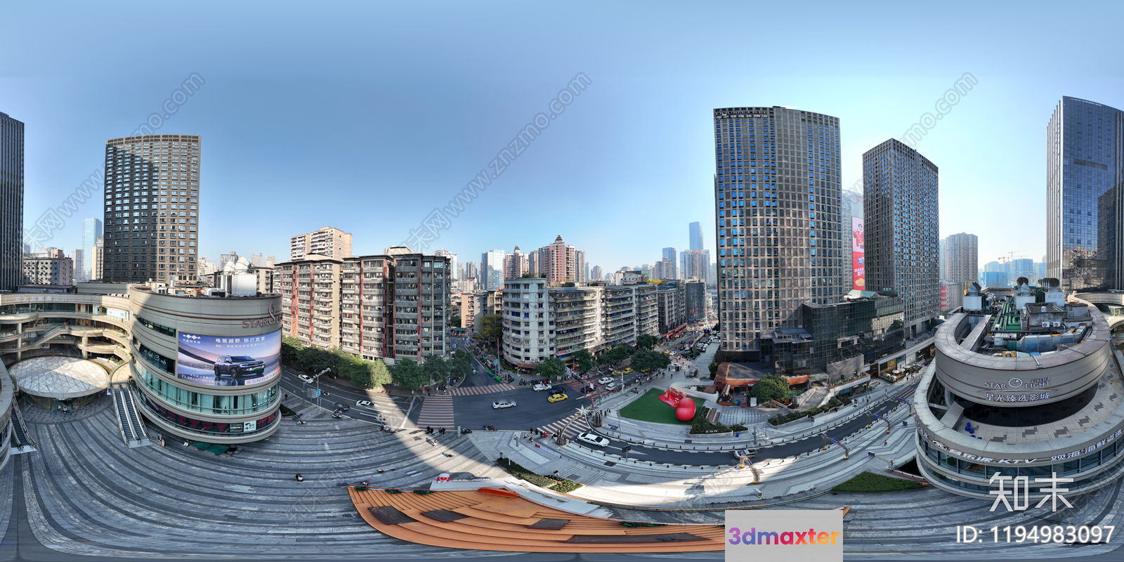 A Cityscape With Modern Buildings 3D Model - 8875 - VRAY Render