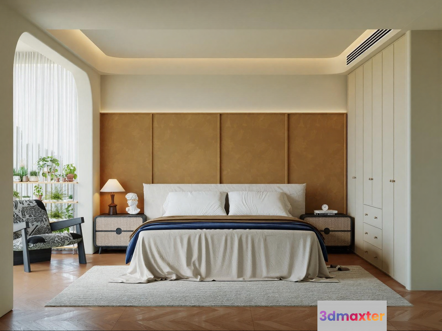 Cozy Bedroom 3D Model - 3885 - VRAY Render